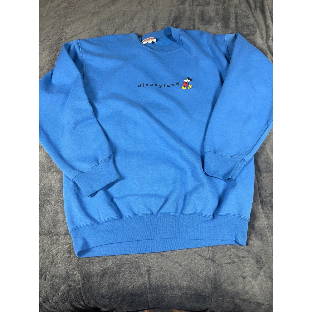 Vintage Disneyland Mickey Mouse Sweatshirt Mens Medium Blue Made in USA Crewneck